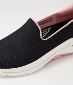 Skechers Go Walk Arch Fit Black Pink Fabric Sneakers 11 Skechers Go Walk Arch Fit Black Pink Fabric Sneakers -Lynx Shoes Shop SK11409BCDWI 6