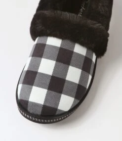 Skechers Cozy Campfire Black White Slippers -Lynx Shoes Shop SK11421BCZWI 5