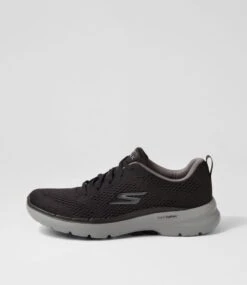 Skechers Go Walk 6 A2 Black Grey Mesh Sneakers