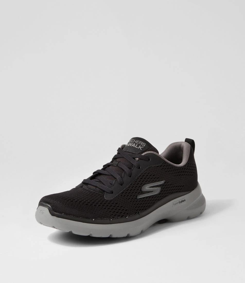 Skechers Go Walk 6 A2 Black Grey Mesh Sneakers 4 Skechers Go Walk 6 A2 Black Grey Mesh Sneakers - Image 2