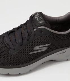 Skechers Go Walk 6 A2 Black Grey Mesh Sneakers 11 Skechers Go Walk 6 A2 Black Grey Mesh Sneakers -Lynx Shoes Shop SK11422BASAA 6