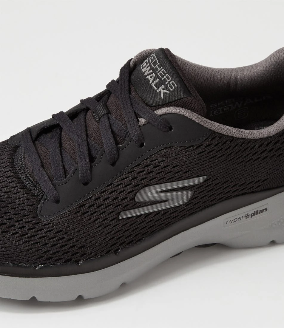 Skechers Go Walk 6 A2 Black Grey Mesh Sneakers 7 Skechers Go Walk 6 A2 Black Grey Mesh Sneakers - Image 5