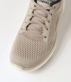 Skechers Go Walk 6 A2 1 Taupe Navy Mesh Sneakers -Lynx Shoes Shop SK11423NUXAA 5