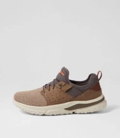 Skechers Solvano Caspian Taupe Mesh Sneakers
