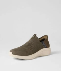 Skechers Ultra Flex 3 Vp Olive Mesh Sneakers -Lynx Shoes Shop SK11437H81AA 3