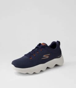 Skechers Gowalk Massage Fit Navy Orange Mesh Sneakers -Lynx Shoes Shop SK11450DQAAA 3