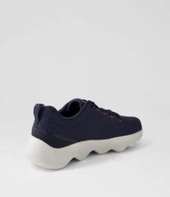 Skechers Gowalk Massage Fit Navy Orange Mesh Sneakers -Lynx Shoes Shop SK11450DQAAA 4