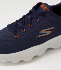 Skechers Gowalk Massage Fit Navy Orange Mesh Sneakers -Lynx Shoes Shop SK11450DQAAA 6