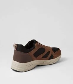 Skechers Oak Canyon Brown Black Suede Mesh Lace Up Flats -Lynx Shoes Shop SK11453EFHDE 4