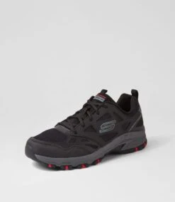 Skechers Hillcrest Black Charcoal Smooth Leather Lace Up Flats -Lynx Shoes Shop SK11454B98YJ 3