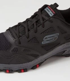 Skechers Hillcrest Black Charcoal Smooth Leather Lace Up Flats -Lynx Shoes Shop SK11454B98YJ 6