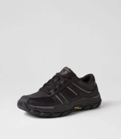 Skechers Respected Black Leather Lace Up Flats 8 Skechers Respected Black Leather Lace Up Flats -Lynx Shoes Shop SK11458BLALE 3