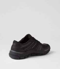 Skechers Respected Black Leather Lace Up Flats 9 Skechers Respected Black Leather Lace Up Flats -Lynx Shoes Shop SK11458BLALE 4