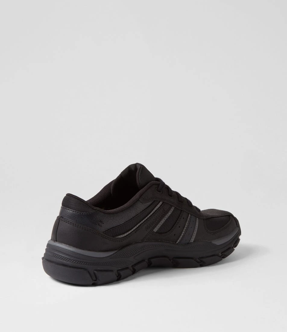 Skechers Respected Black Leather Lace Up Flats 5 Skechers Respected Black Leather Lace Up Flats - Image 3