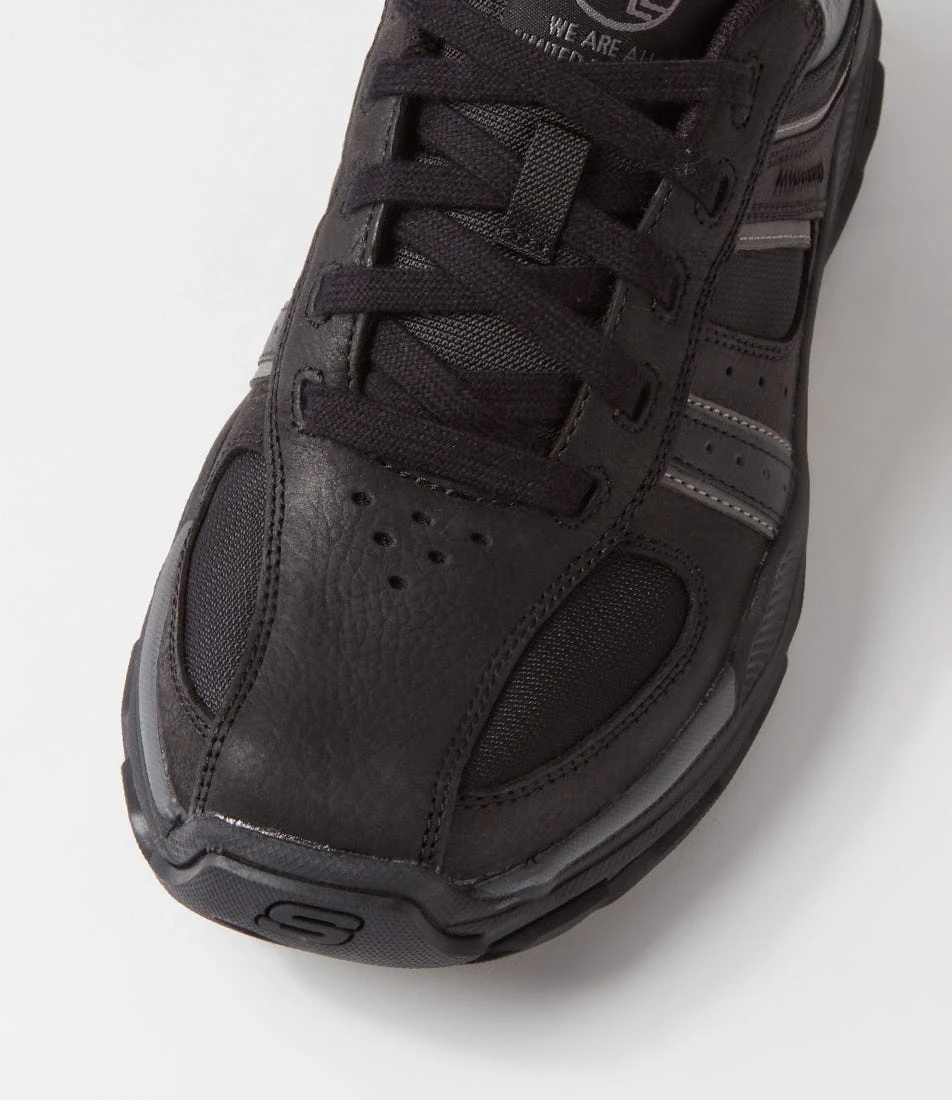 Skechers Respected Black Leather Lace Up Flats 6 Skechers Respected Black Leather Lace Up Flats - Image 4