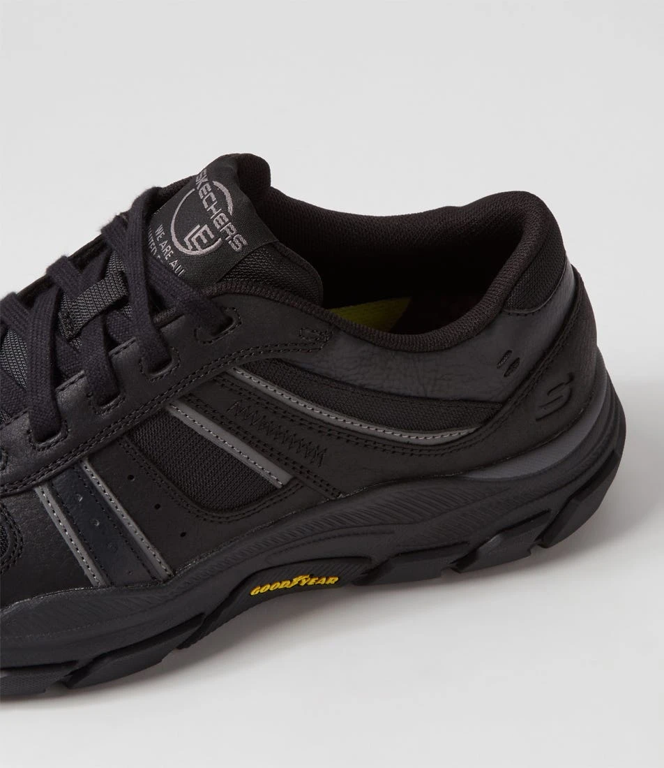 Skechers Respected Black Leather Lace Up Flats 7 Skechers Respected Black Leather Lace Up Flats - Image 5