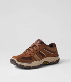 Skechers Respected Desert Leather Lace Up Flats -Lynx Shoes Shop SK11458EAOLE 3