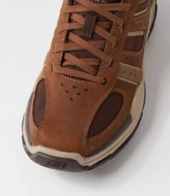 Skechers Respected Desert Leather Lace Up Flats -Lynx Shoes Shop SK11458EAOLE 5