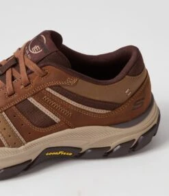 Skechers Respected Desert Leather Lace Up Flats -Lynx Shoes Shop SK11458EAOLE 6