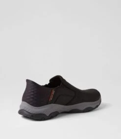 Skechers Craster Lanigan Black Leather Flat Shoes -Lynx Shoes Shop SK11459BLALE 4