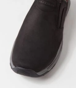 Skechers Craster Lanigan Black Leather Flat Shoes -Lynx Shoes Shop SK11459BLALE 5