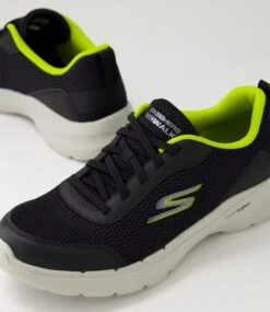 Skechers Gowalk 6 Black Lime Mesh Sneakers -Lynx Shoes Shop SK11462B7JAA 6