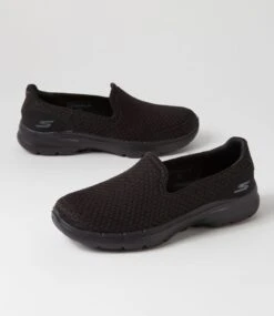 Skechers Go Walk 6 Coast Black Fabric Sneakers -Lynx Shoes Shop SK11467B58WI 6