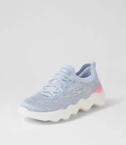 Skechers Go Walk Massage Grey Pink Fabric Sneakers -Lynx Shoes Shop SK11469GIFWI 3