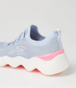 Skechers Go Walk Massage Grey Pink Fabric Sneakers -Lynx Shoes Shop SK11469GIFWI 6