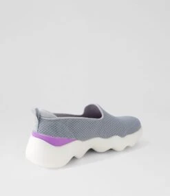 Skechers Go Walk Massage Grey Lavender Fabric Sneakers -Lynx Shoes Shop SK11470GSAWI 4