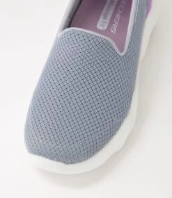 Skechers Go Walk Massage Grey Lavender Fabric Sneakers -Lynx Shoes Shop SK11470GSAWI 5