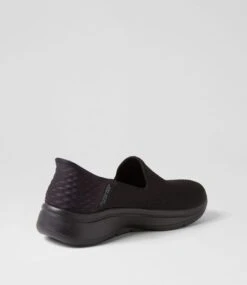 Skechers Go Walk Arch Fit Black Fabric Slip On Sneakers -Lynx Shoes Shop SK11474B58WI 4
