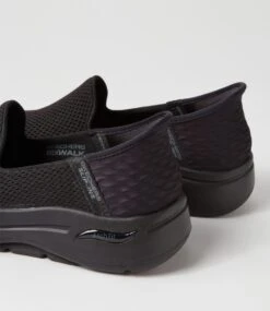 Skechers Go Walk Arch Fit Black Fabric Slip On Sneakers -Lynx Shoes Shop SK11474B58WI 6