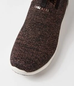 Skechers Arch Fit Refine Black Rose Gold Fabric Sneakers -Lynx Shoes Shop SK11479BCHWI 5