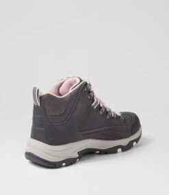 Skechers Trego Grey Pink Leather Lace Up Boots 9 Skechers Trego Grey Pink Leather Lace Up Boots -Lynx Shoes Shop SK11483GIFLE 4