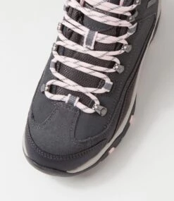 Skechers Trego Grey Pink Leather Lace Up Boots 10 Skechers Trego Grey Pink Leather Lace Up Boots -Lynx Shoes Shop SK11483GIFLE 5