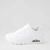 Skechers Uno Wide Fit White Smooth Sneakers -Lynx Shoes Shop SK11484WHISM 2