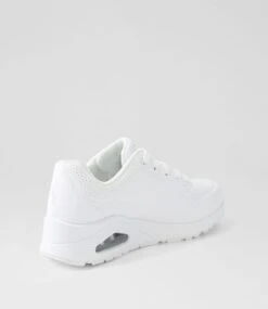Skechers Uno Wide Fit White Smooth Sneakers -Lynx Shoes Shop SK11484WHISM 4