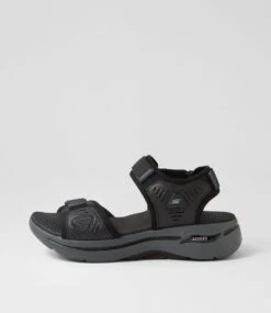 Skechers Go Walk Arch Fit Black Charcoal Sandals