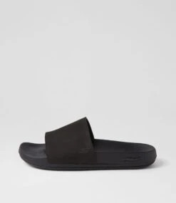 Skechers Arch Fit Pro Black Leather Slides