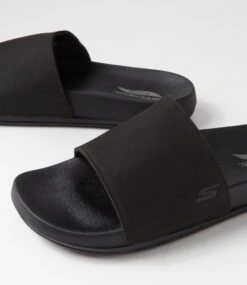 Skechers Arch Fit Pro Black Leather Slides -Lynx Shoes Shop SK11505B58LE 6