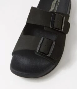 Skechers Arch Fit Pro Melb Black Leather Slides 10 Skechers Arch Fit Pro Melb Black Leather Slides -Lynx Shoes Shop SK11506B58LE 5