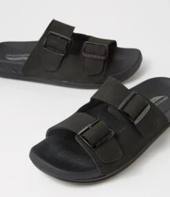 Skechers Arch Fit Pro Melb Black Leather Slides 11 Skechers Arch Fit Pro Melb Black Leather Slides -Lynx Shoes Shop SK11506B58LE 6