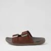 Skechers Arch Fit Pro Brown Leather Slides -Lynx Shoes Shop SK11506BROLE 2