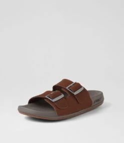 Skechers Arch Fit Pro Brown Leather Slides -Lynx Shoes Shop SK11506BROLE 3