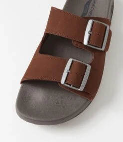 Skechers Arch Fit Pro Brown Leather Slides -Lynx Shoes Shop SK11506BROLE 5