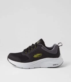 Skechers Vapor Foam Black Lime Mesh Sneakers