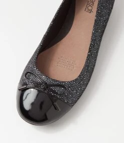 Embark Black White Dot Leather Ballet Flats -Lynx Shoes Shop SU10047B0CLE 5
