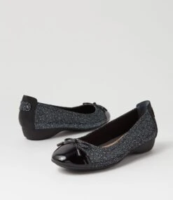 Embark Black White Dot Leather Ballet Flats -Lynx Shoes Shop SU10047B0CLE 6