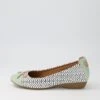 Embark Seafoam Dots Leather Embossed Ballet Flats -Lynx Shoes Shop SU10047H3N64 2